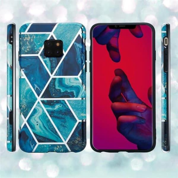 Skyddsfodral för Huawei MATE 20 PRO i Blå Marmor Våg Nr. 13 Blå