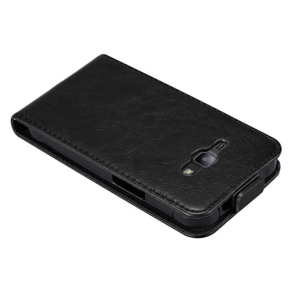 Coque - CADORABO - Samsung Galaxy J1 2015 - Syntetiskt läder - Flip - Magnetstängning Svart