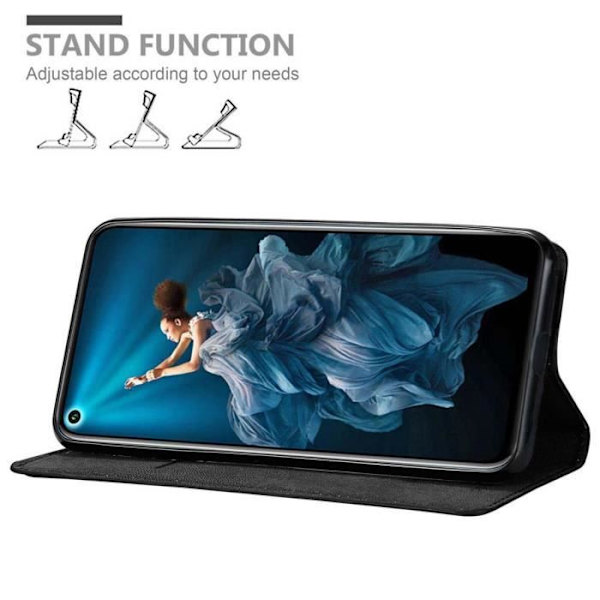 Cadorabo Fodral för Honor 20 / 20S / Huawei NOVA 5T i NIGHT BLACK Skyddsfodral Magnetstängning