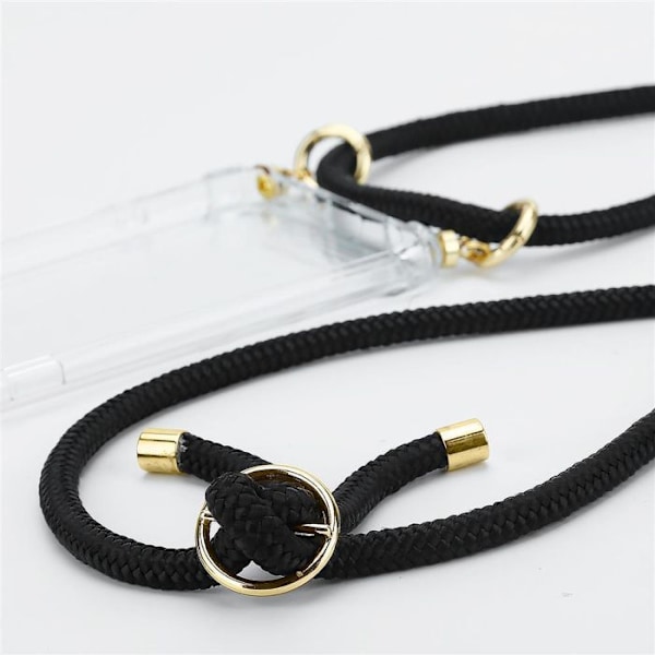 Coque Collier för OnePlus 7 PRO Hölster i SVART Modehalsband Fashione Fodral Silikon justerbart Svart