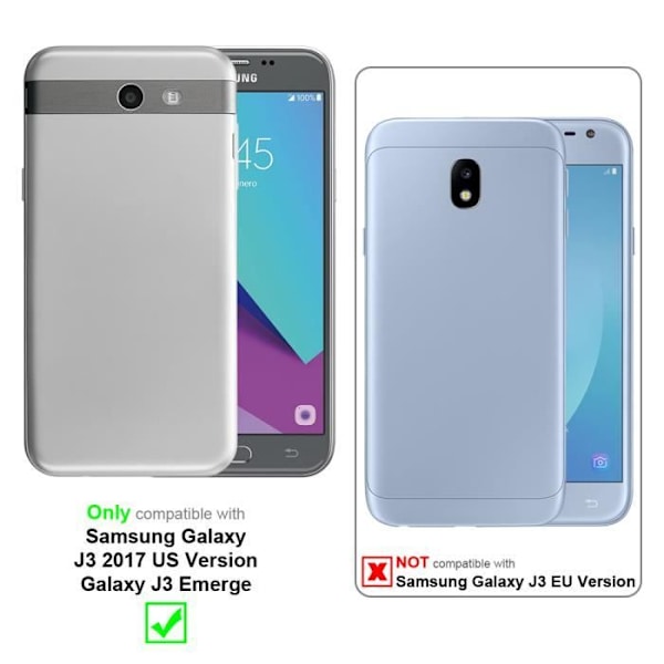 Fodral - CADORABO - Samsung Galaxy J3 2017 US Version - FROST BLACK - Silikon TPU - Ljusskydd Frost Svart