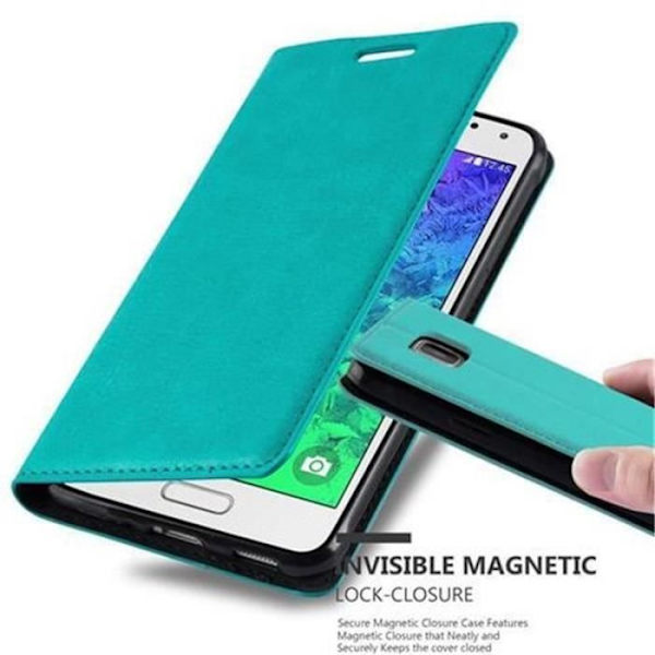 Samsung Galaxy ALPHA-fodral i OIL TURQUOISE från Cadorabo (INVISIBLE MAGNETIC CLOSURE Design) Fodral med fullständigt skydd