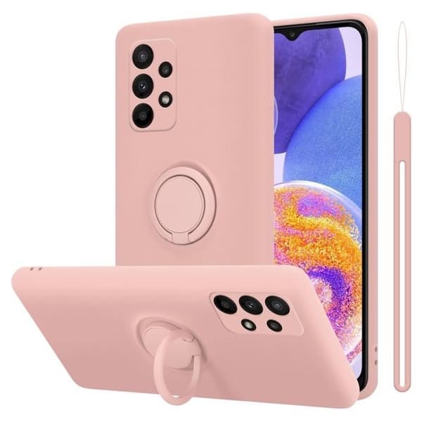 Skyddsfodral för Samsung Galaxy A23 4G i LIQUID PINK Stötskydd Ros