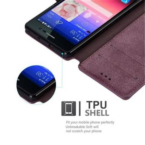 Cadorabo Retro Look Fodral Fodral för > Huawei ASCEND P7 < Used-Look Fodral Fodral Bumper Wallet (med horisontellt stativ retro