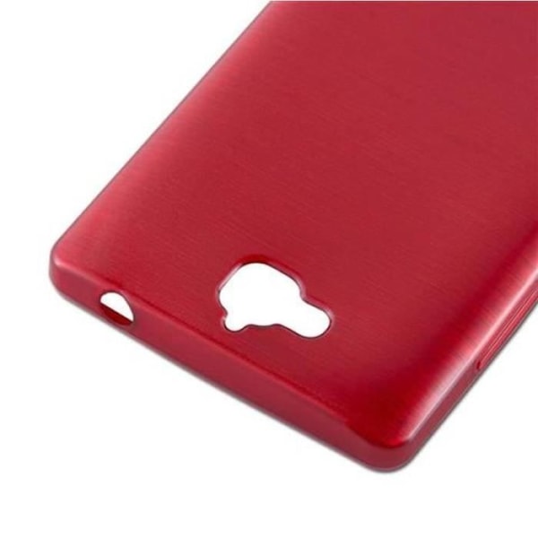 Honor 3C fodral i CHERRY RED av Cadorabo (BORSTAD METAL Design) Ultratunt mjukt silikongel TPU-överdrag med anti-halk