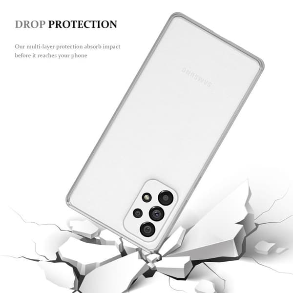 Transparent stötsäker silikonfodral för Samsung Galaxy A73 5G Vit