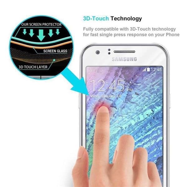Helt härdat skärmskydd för Samsung Galaxy J1 2015 Vit