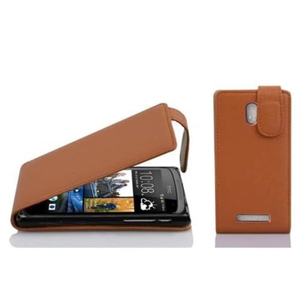 Etui för HTC Desire 500 Flip Case i NÖTBRUN Skydd
