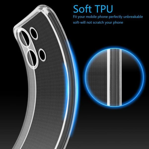 Transparent stötsäker silikonfodral för Redmi Note 13 4G Vit