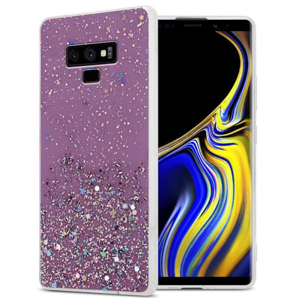 Coque - CADORABO - Samsung Galaxy NOTE 9 - Lila - Paljetter - Skydd av silikon TPU Lila
