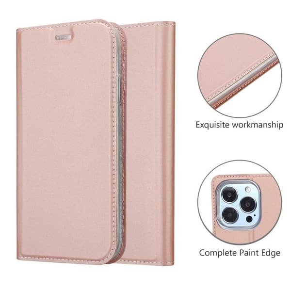 Fodral med lock för iPhone 13 PRO Plånbok i KLASISKT ROSÉ Antichock Ros