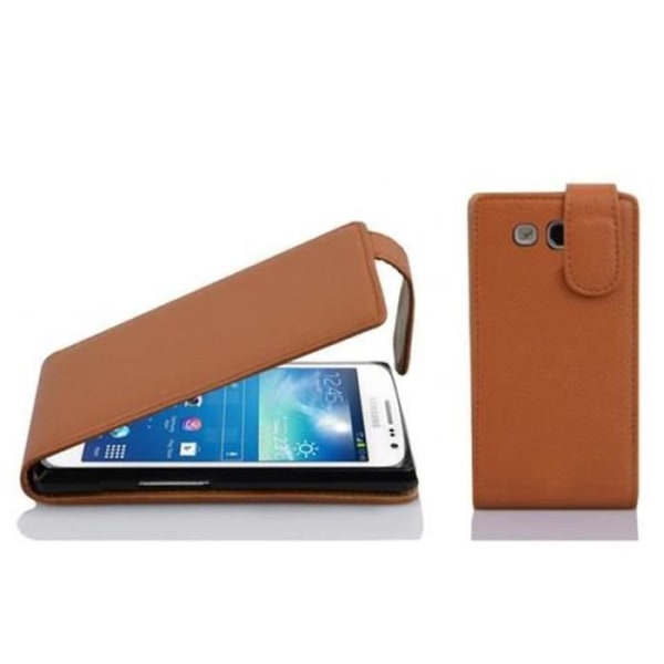Cadorabo Fodral Samsung Galaxy EXPRESS 2 DESIGN FLIP Style Fodral Fodral Fodral konstläder Struktur HAZEL BRUN