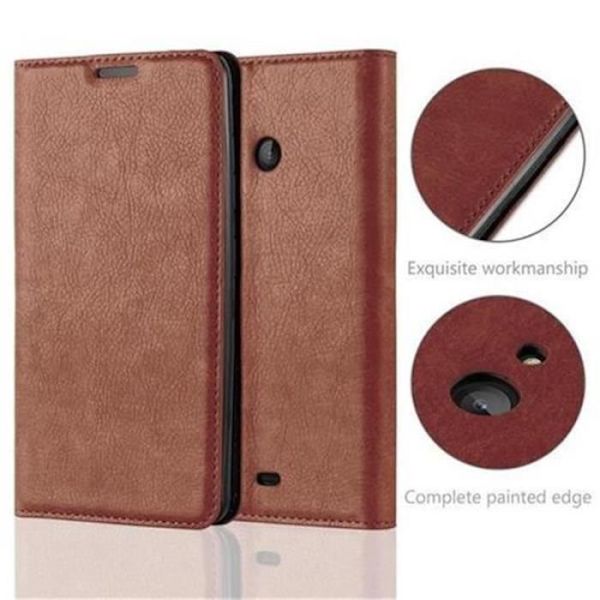 Nokia Lumia 540 Fodral i MEDIUM BRUN från Cadorabo (INVISIBLE MAGNETIC CLOSURE Design) Helt skyddande fodral med flip flik