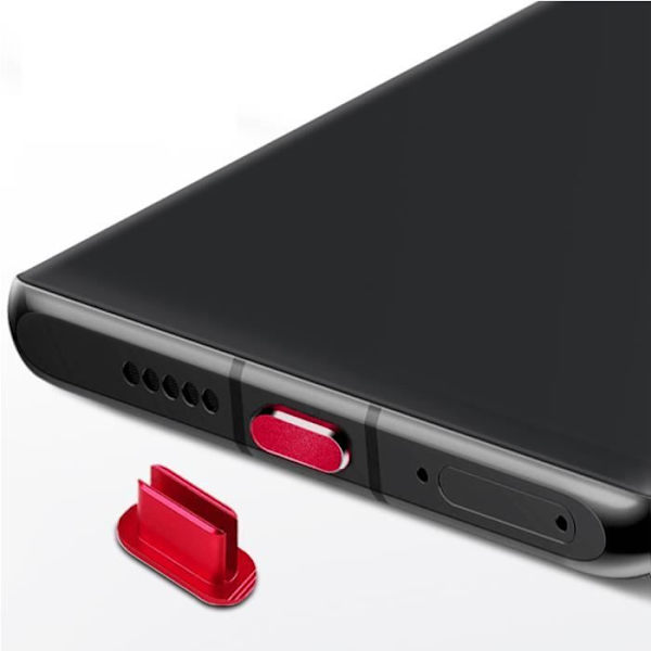 Skyddslock - CADORABO - USB C - Röd - Dammtät - Kompakt design