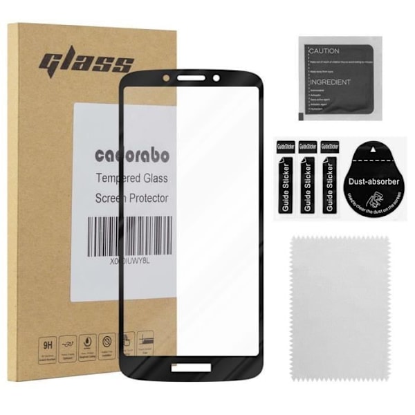 Härdat glas för Motorola MOTO E5 TRANSP, SVART filmskydd Motorola MOTO E5 komplett skärm Motorola MOTO E5 härdat display