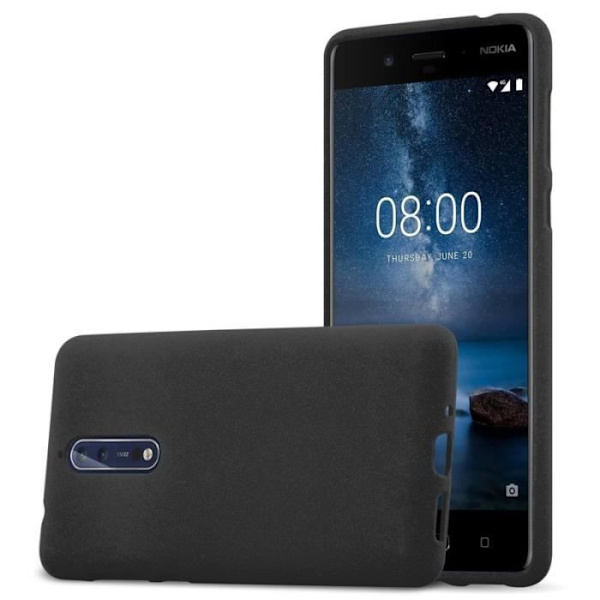 Nokia 8-fodral i BLACK FROST av Cadorabo (FROST Design) Ultratunnt mjukt silikon TPU-gelfodral med stötdämpare – skyddsöverdrag