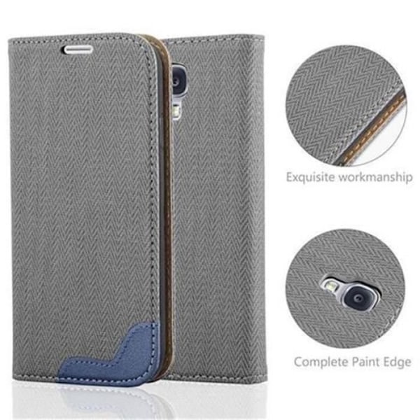 Fodral - CADORABO - Samsung Galaxy S4 - Läderimitation - Grå - Stativfunktion Grå