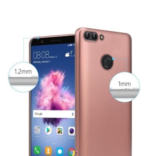 Cadorabo Fodral fungerar med Huawei P SMART - Enjoy 7S i METALLIC ROSÉ GOLD - Stötsäker och reptålig TPU silikonskydd -