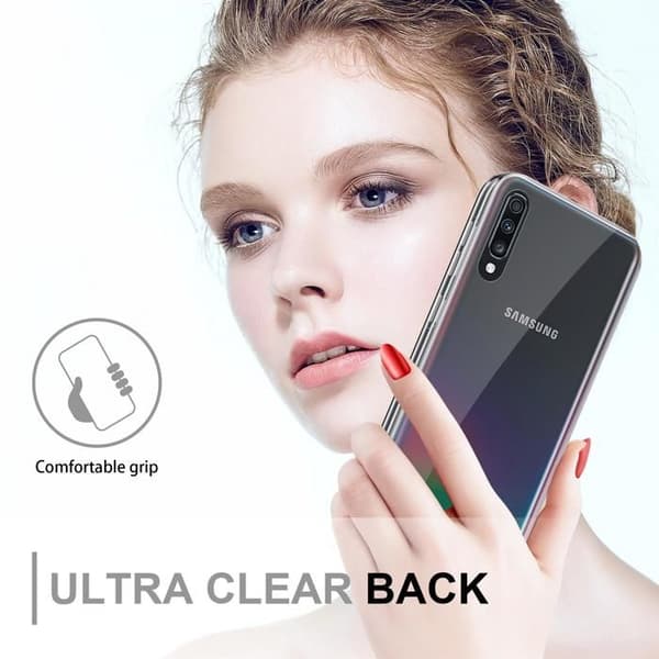 Transparent skydd för Samsung Galaxy A70e Vit