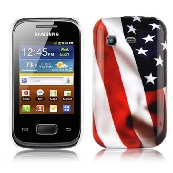 CADORABO Hard Shell Case - Samsung Galaxy POCKET - USA FLAGGA - Skydd mot stötar - Exklusiv design USA flagga