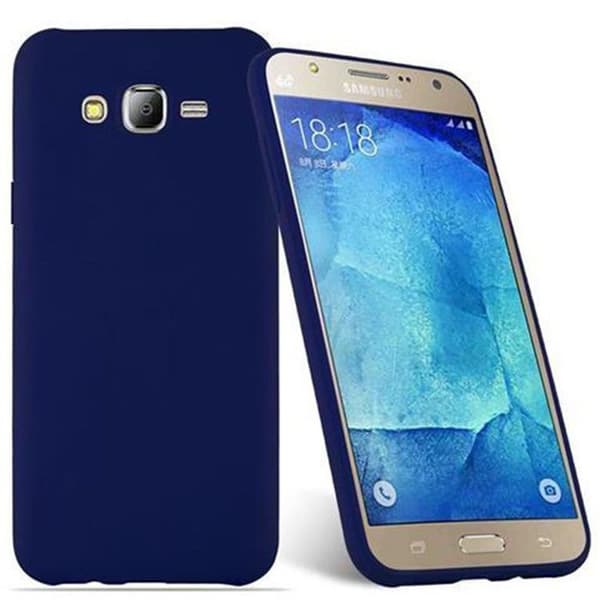 Skyddsfodral för Samsung Galaxy J7 2015 CANDY MÖRKBLOMMA Stötsäker Silikon Blå