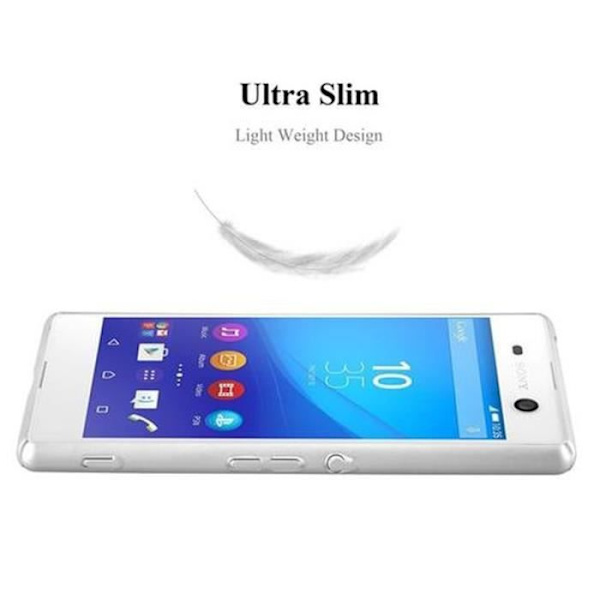 Cadorabo Sony Xperia M5 Fodral SILVER METALL DESIGN MATT METALL Hårt plasthölje Skydd Hårt fodral Skal Ultra Slim Bumper