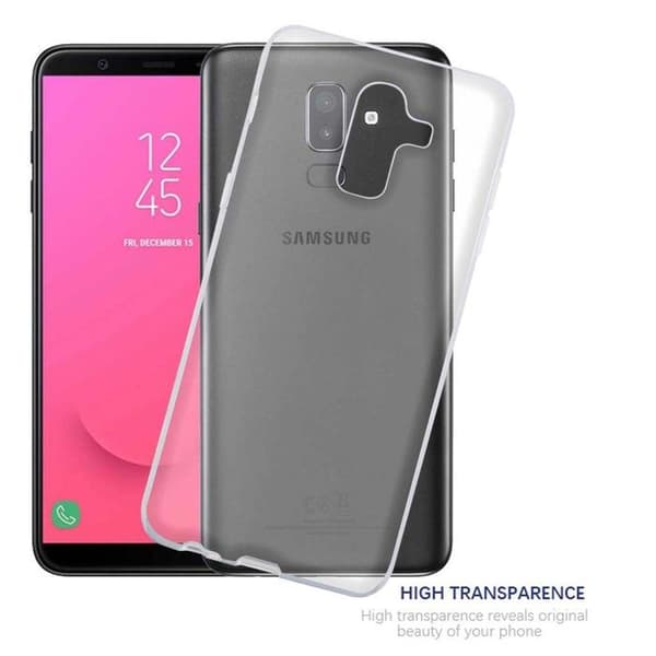 Transparent stötabsorberande silikonfodral för Samsung Galaxy J8 2018 Vit
