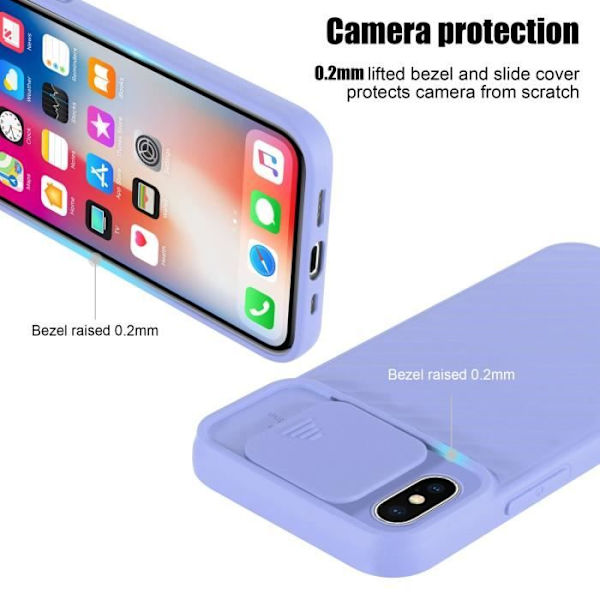 Fodral för Apple iPhone X / XS Matt Lila Fodral Silikon TPU och kameraskydd