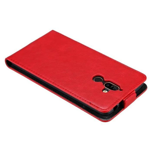 Coque - CADORABO - Nokia 7 PLUS - Syntetiskt läder - Röd - Magnetisk stängning Röd