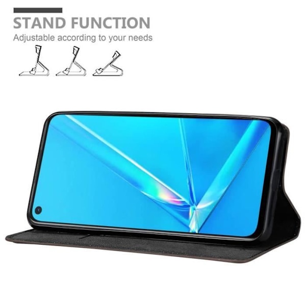 Coque - CADORABO - Oppo A92 - Mörkbrun - Magnetisk stängning - Ställfunktion KAFFEBRUNT