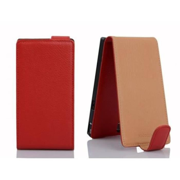 Cadorabo Coque Huawei ASCEND G610 DESIGN FLIP-stil Fodral Fodral i konstläder Struktur KÖRSBÄRSRÖD