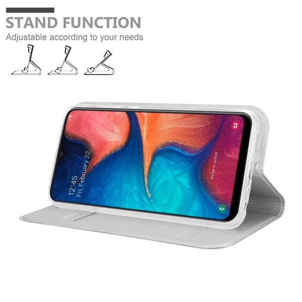 Flipfodral för Samsung Galaxy A10e / A20e Klassisk Silver Plånbok Stötsäker Grå