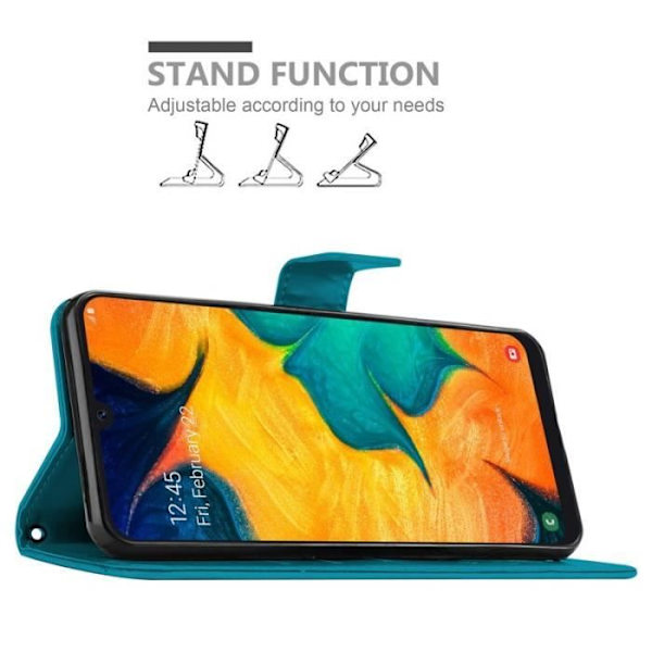 Cadorabo Fodral till Samsung Galaxy A20 / A30 i blått - blommig design