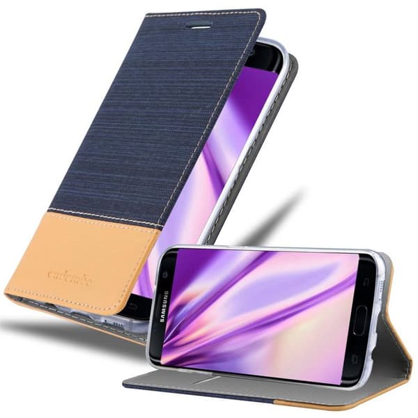 Skyddsfodral för Samsung Galaxy S7 EDGE i BLÅ BRUN Stötskyddande Etui Blå