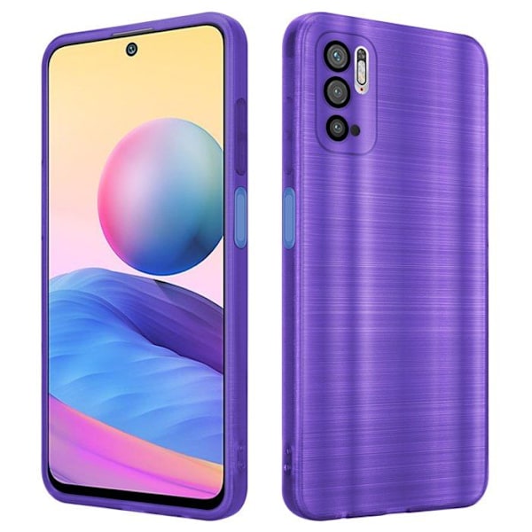 Coque för Xiaomi RedMi NOTE 10 5G / POCO M3 PRO 5G Fodral i Borstad Lila Silikonskydd TPU Flexibelt Kameraskydd Lila
