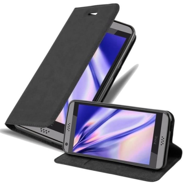 Telefonfodral - CADORABO - HTC DESIRE 530 / 630 - Svart konstläder - Magnetstängning - Stativfunktion Svart