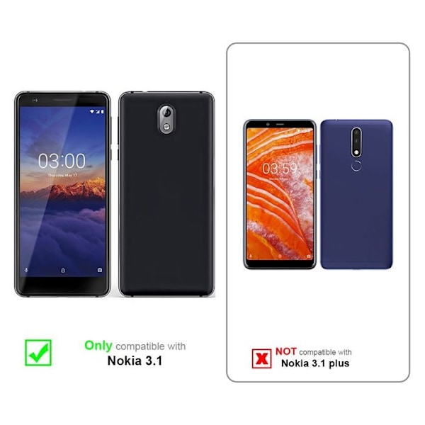 3x Härdat glas skärmskydd för Nokia 3.1 Film skydd i HÖG GENOMSIKTIG härdat glas Vit