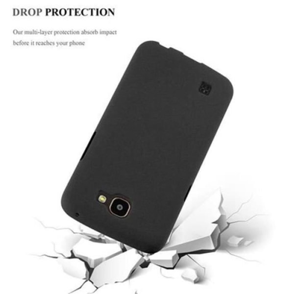 LG K4 2016 fodral i BLACK FROST av Cadorabo (FROST Design) Ultratunt mjukt silikongel TPU-fodral med anti-chock – fodral