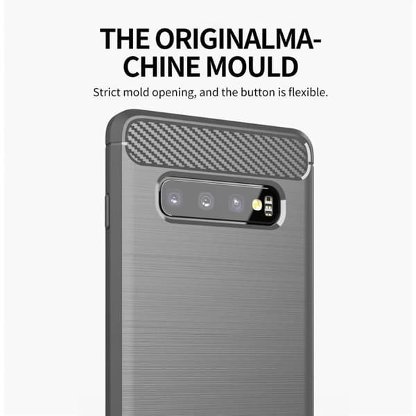 Skyddsfodral för Samsung Galaxy S10 4G BORSTAD GRÅ Kolfiberdesign Grå