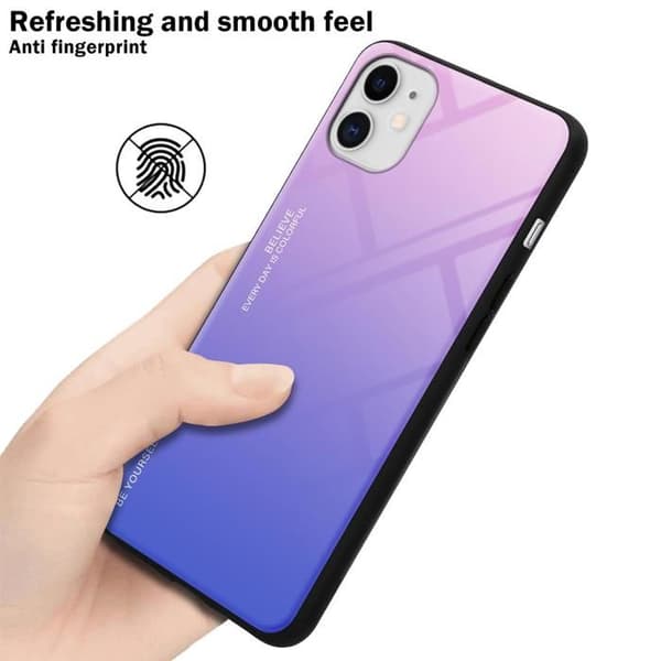 iPhone 11-fodral i ROSA - BLÅ Stötsäker Bicolor design Svart