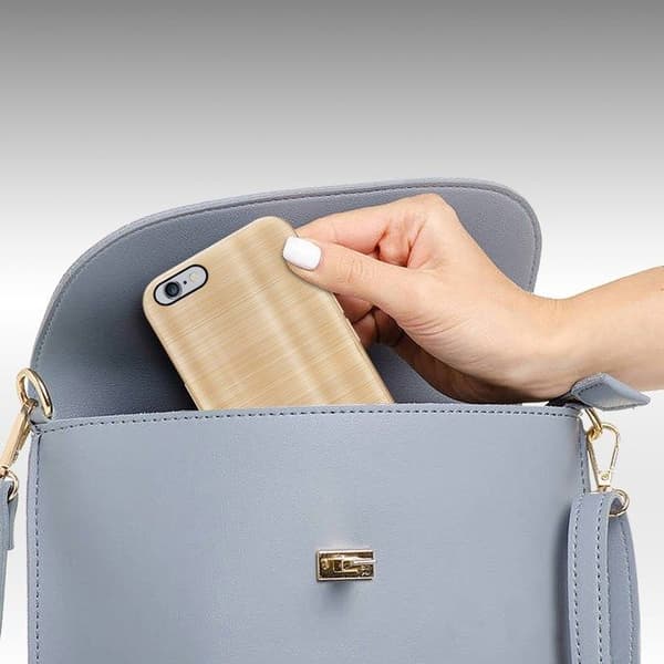 Skal för iPhone 6 PLUS / 6S PLUS Etui i Borstad Guld Skydd för Kamera