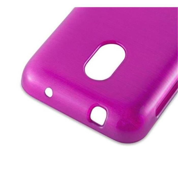 Nokia Lumia 620 Fodral - CADORABO - Borstad metalldesign - Ljusrosa - Ultratunt - Optimalt skydd Skrikrosa