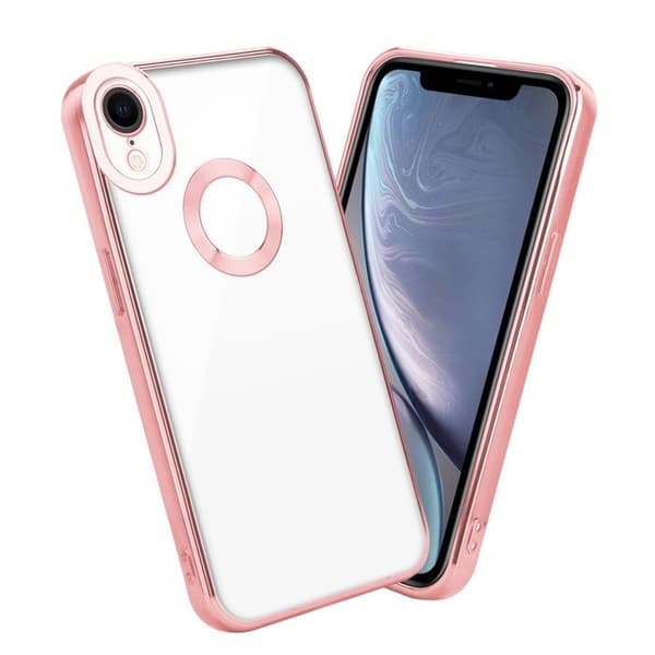 Transparent iPhone XR-fodral - Rosa Stötskydd Chrome Design Vit