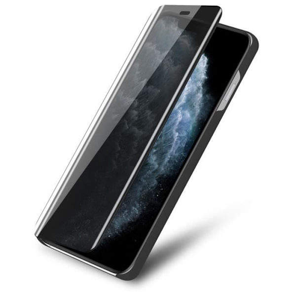 Cadorabo Fodral till Apple iPhone 11 PRO MAX i SVART TOURMALINE Clear View Cover Spegelskydd 360 graders skydd Svart