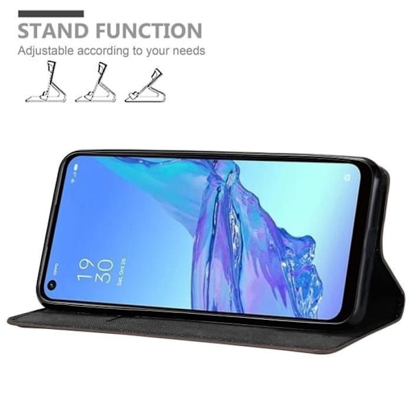 Coque - CADORABO - Oppo A53 - Kaffeebrun - Magnetisk Lukning - Standfunktion kaffe brunt
