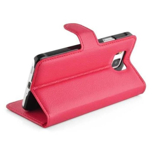 Cadorabo Samsung Galaxy ALPHA RÖD Fodral Cover Fullt skydd Magnetisk spänne Stöder stativkortplats