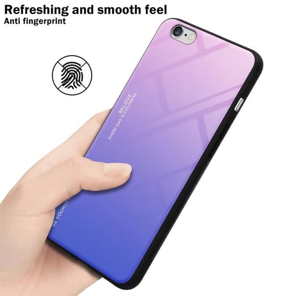 iPhone 6 / 6S-fodral i ROSA - BLÅ Stötsäker Bicolor design Svart