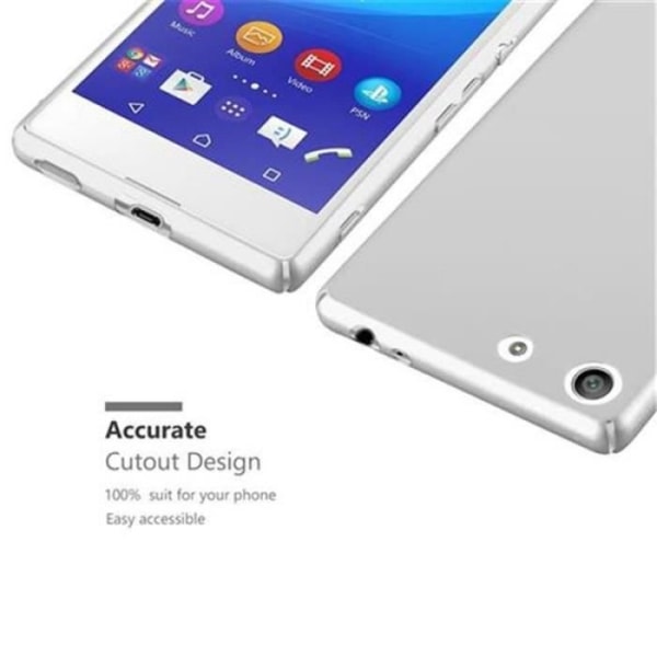 Cadorabo Sony Xperia M5 Fodral SILVER METALL DESIGN MATT METALL Hårt plasthölje Skydd Hårt fodral Skal Ultra Slim Bumper