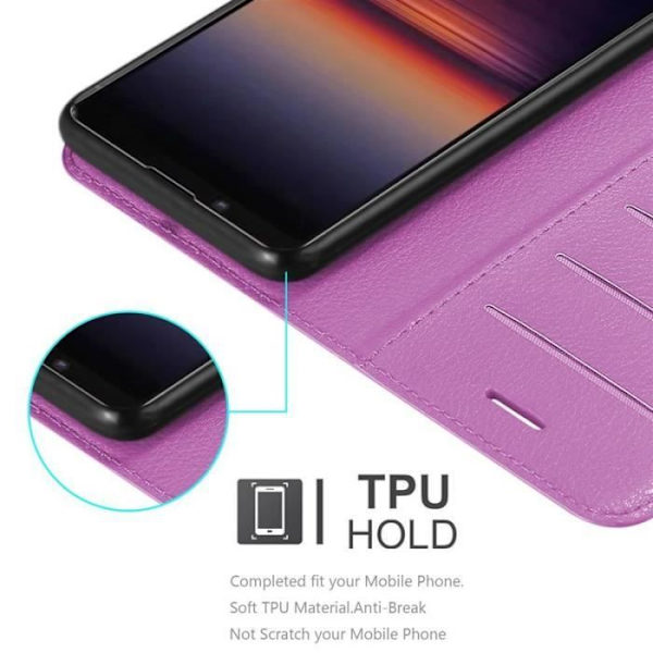 Coque - CADORABO - Sony Xperia 1 II - Similicuir - Lila - Stöd funktion Lila