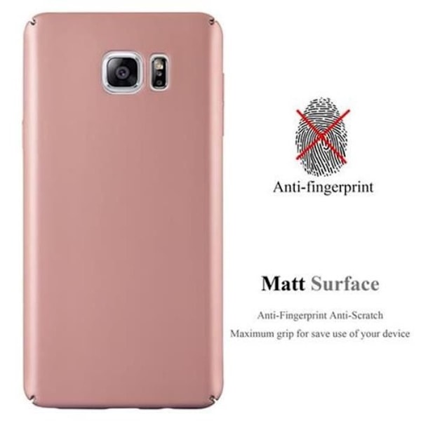 Cadorabo Fodral för Samsung Galaxy NOTE 5 ROSE GOLD METALL MATT METALL Hårt plastskydd Skydd Hårt fodral Skal Ultra Slim Bumper Rose guld